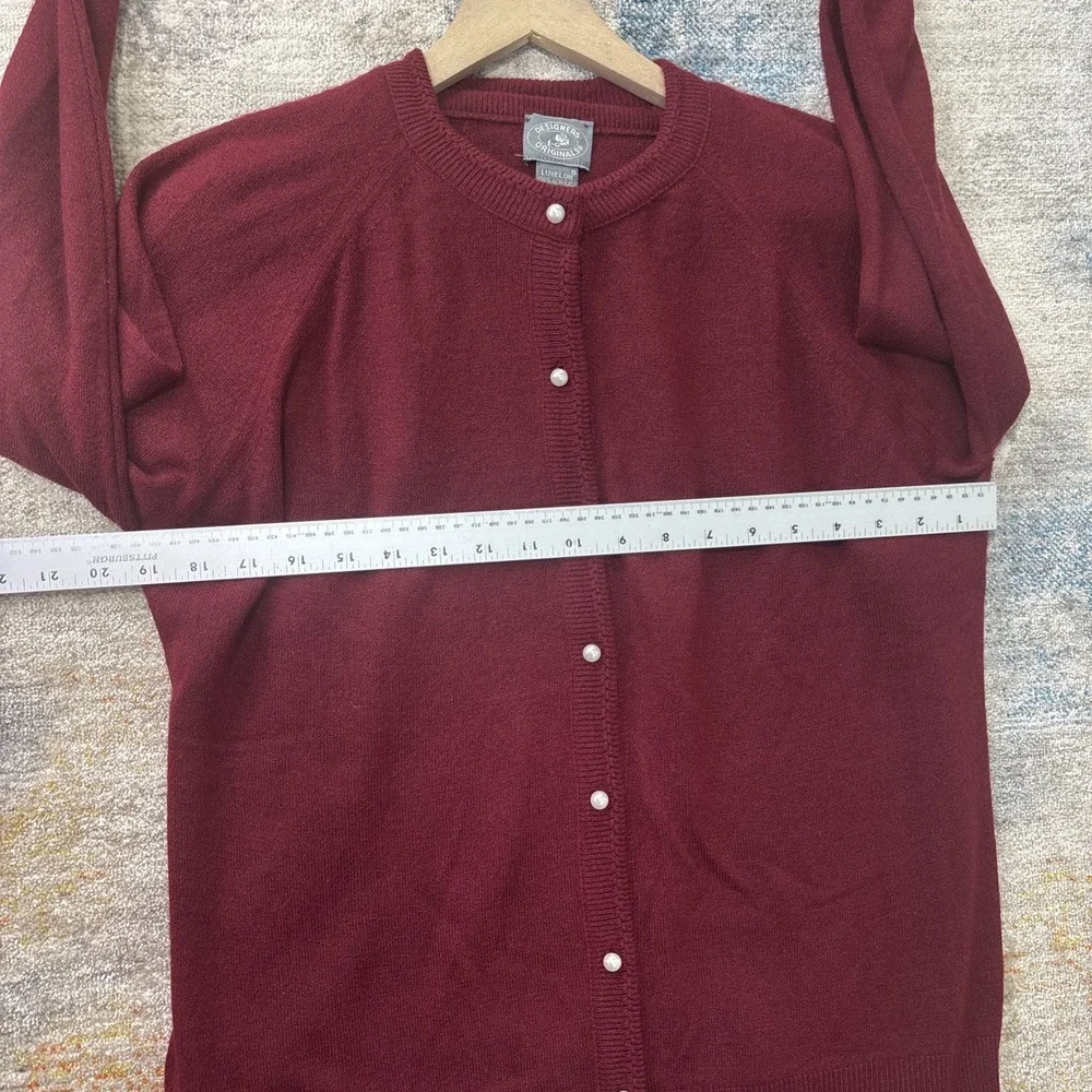Designers Originals Vintage Burgundy Knit Sweater Cardigan Twinset Size 40 Large